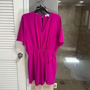 Vibrant Pink Wrap look romper